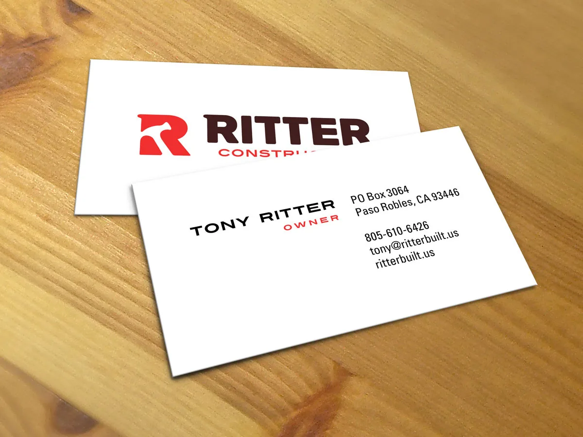 Ritter Construction business cards