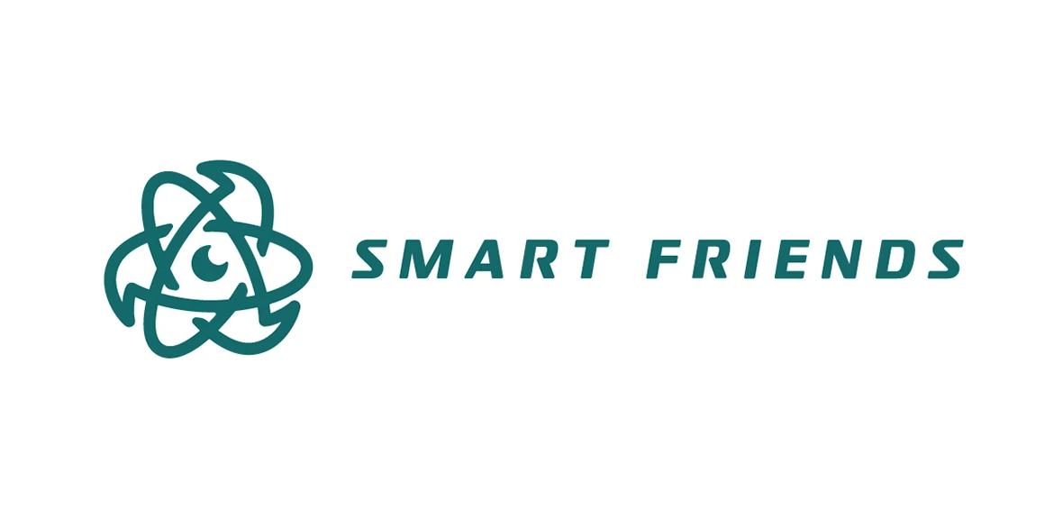 closeup of Smart Friends brand mark